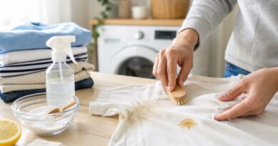Net ir kruopščiai prižiūrimi drabužiai kartais nemaloniai nustebina – pažastyse atsiranda gelsvų prakaito žymių, tamsesni audiniai nusidažo baltomis dezodoranto juostomis, o mėgstama palaidinė ar marškiniai pasipuošia riebalų dėme.